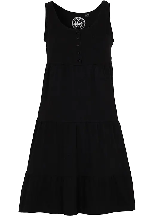 Baumwoll Jerseykleid, kurz in schwarz von vorne - bonprix