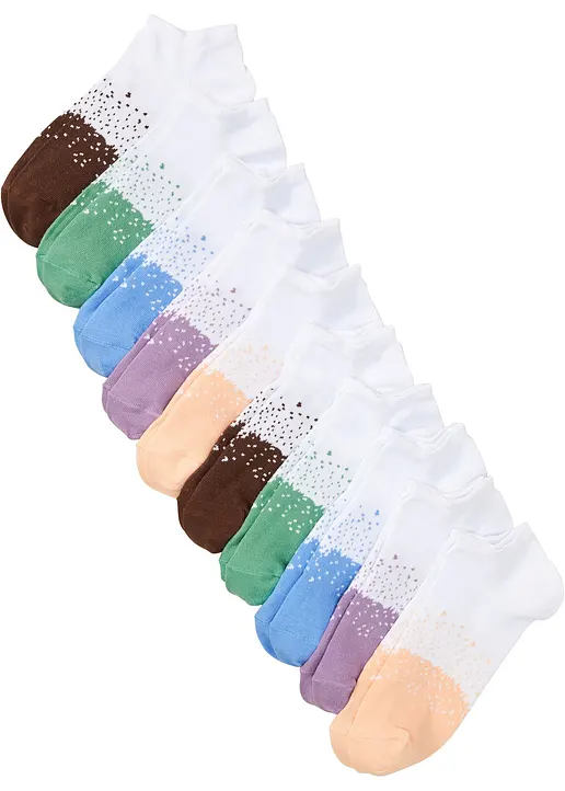 Sneakersocken mit Bio-Baumwolle (10er Pack) in weiß von vorne - bonprix