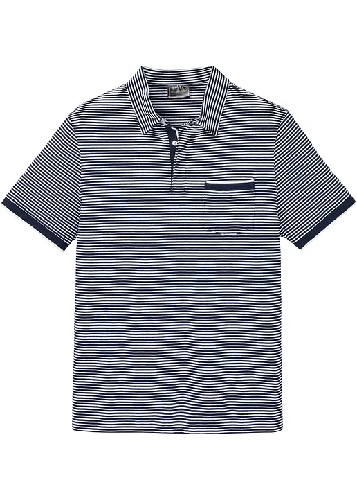 Poloshirt geringelt in blau von vorne - bonprix