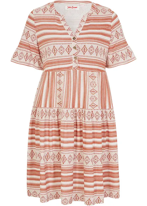 Shirtkleid aus fließendem Viskose-Mix in weiß von vorne - bonprix