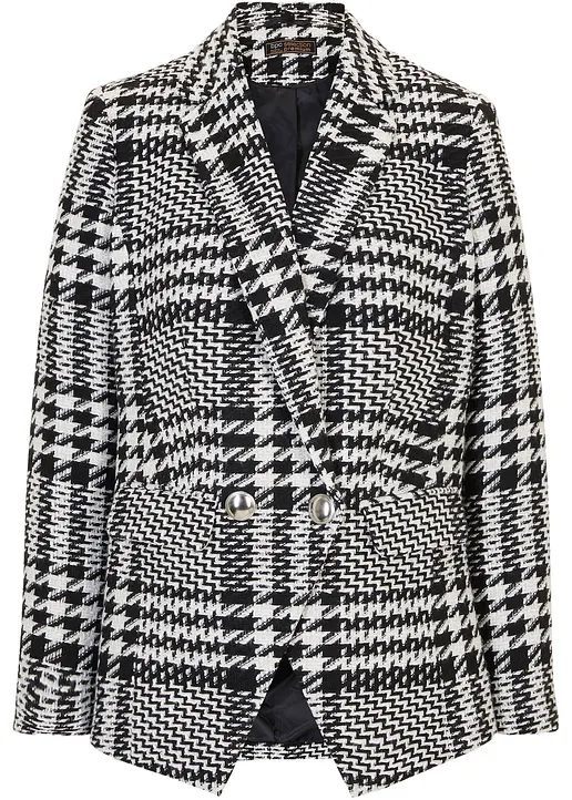 Boucléblazer in schwarz von vorne - bonprix