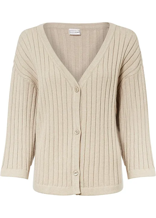 Strickjacke in grau von vorne - bonprix