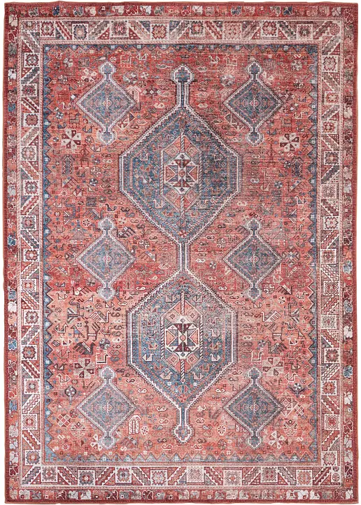 Waschbarer Teppich mit Orientmusterung in Vintageoptik in orange - bpc living bonprix collection