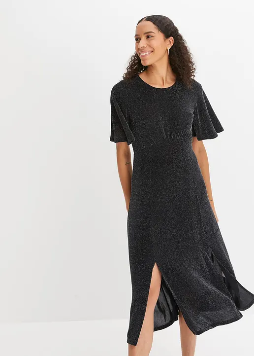 Midikleid in schwarz von vorne (Totalaufnahme) - bonprix