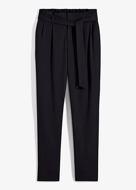 Paperbag Hose in schwarz von vorne - bonprix