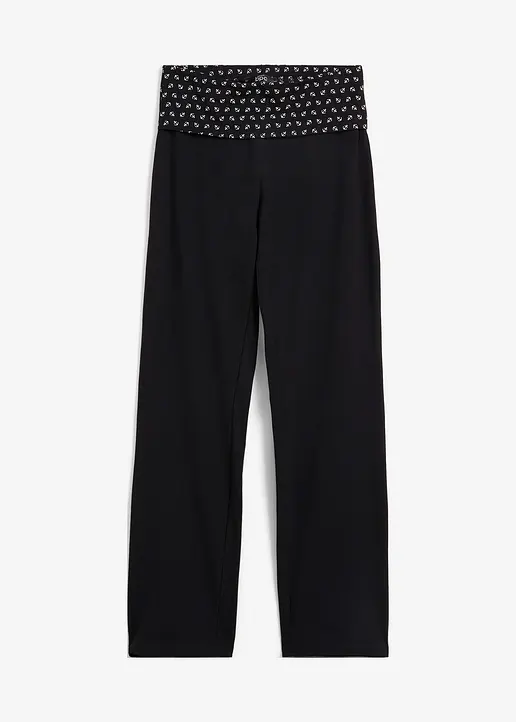 Jersey-Hose mit umschlagbaren Bund, Straight in schwarz von vorne - bonprix