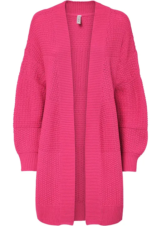 Longstrickjacke in pink - bonprix