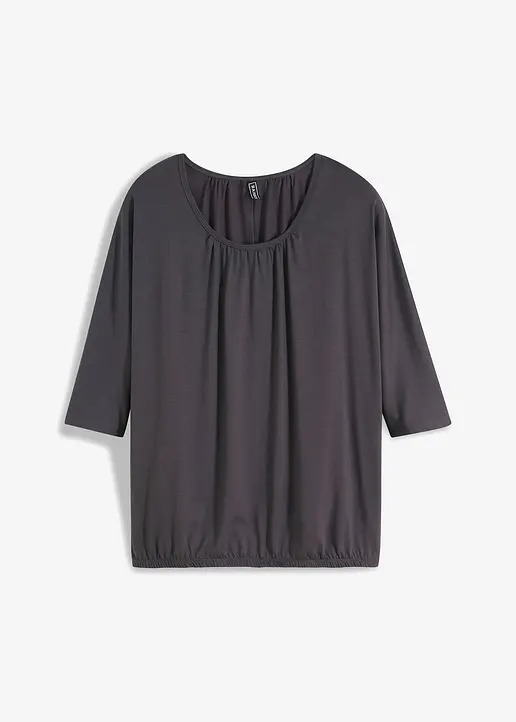 Oversize-Shirt in grau von vorne - bonprix