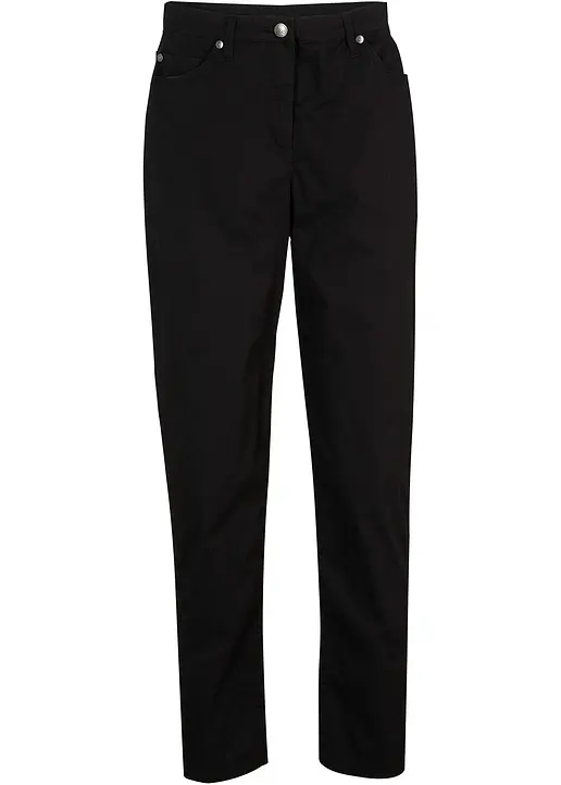 Twillhose in Mom-Fit in schwarz von vorne - bonprix