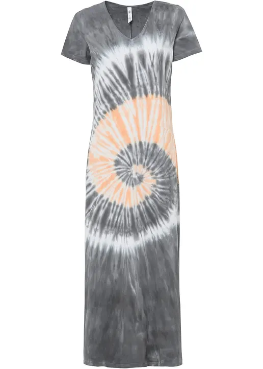 Shirtkleid aus reiner Baumwolle in grau von vorne - bonprix