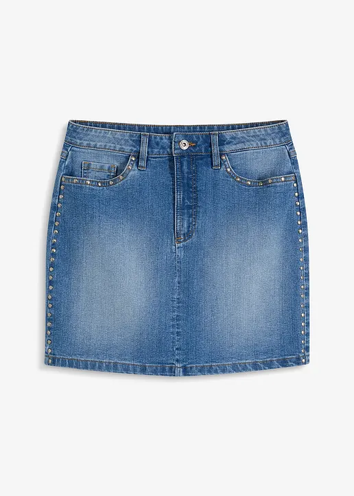 Jeansrock in blau von vorne - bonprix