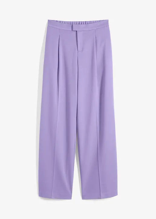 Weite Bundfaltenhose in lila von vorne - bonprix