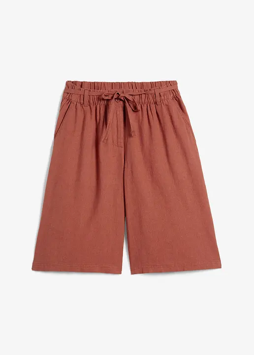 Legere Bermuda mit Leinen in braun von vorne - bonprix