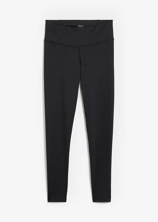 Funktions-Leggings mit Ocean Bound Plastic, knöchelfrei in schwarz von vorne - bonprix