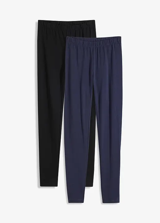 Leggings (2er-Pack) in blau von vorne - bonprix