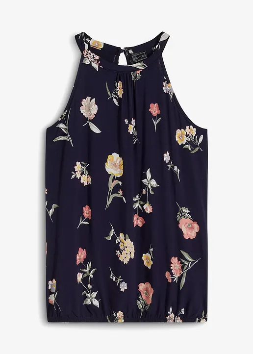bedrucktes Top in blau von vorne - bonprix