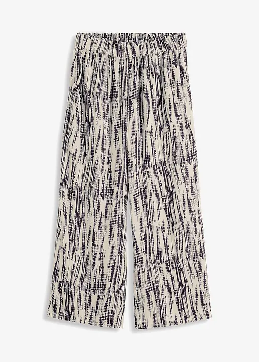 Bedruckte Schlupfhose in schwarz von vorne - bonprix