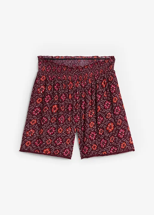 Bedruckte Schlupf-Shorts mit Gummibund in rot von vorne - bonprix