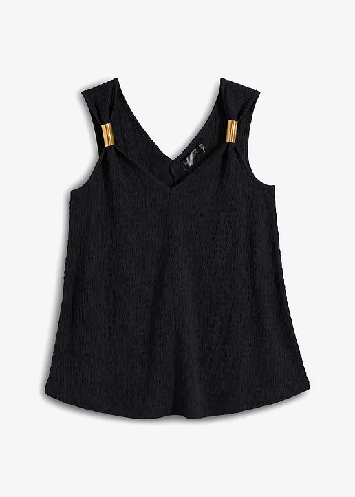 Shirt-Top in schwarz von vorne - bonprix