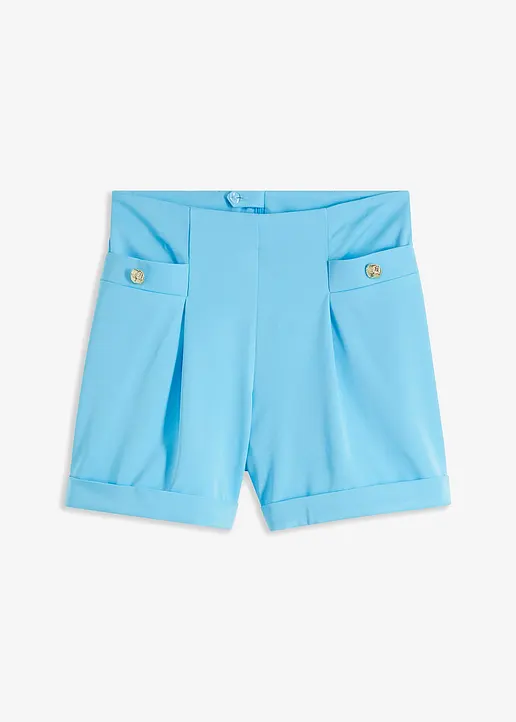 High-Waist-Bermuda in blau von vorne - BODYFLIRT boutique