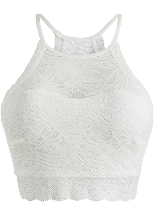 Bustier aus feiner Spitze in weiß von vorne - bonprix