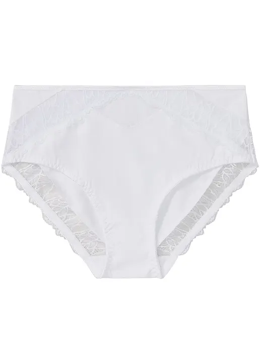 Maxislip mit zarter Spitze in weiß von vorne - bonprix