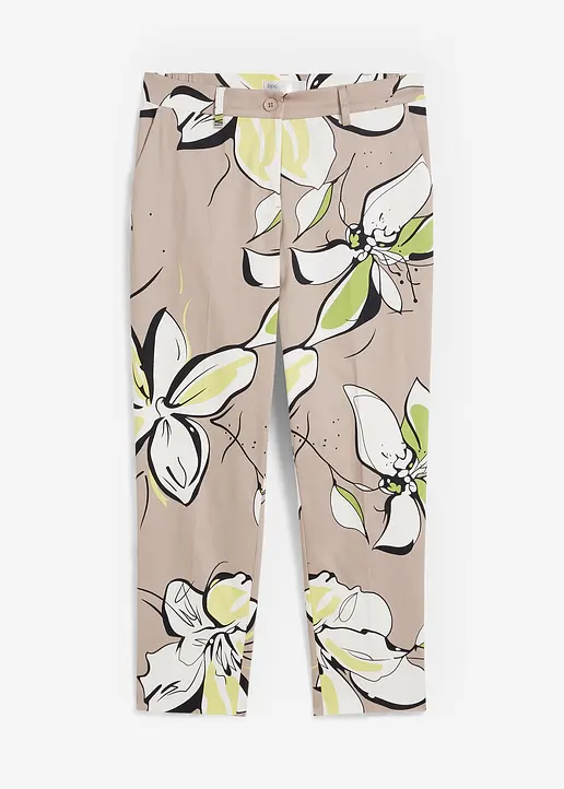 7/8-Stretchhhose in grau von vorne - bonprix