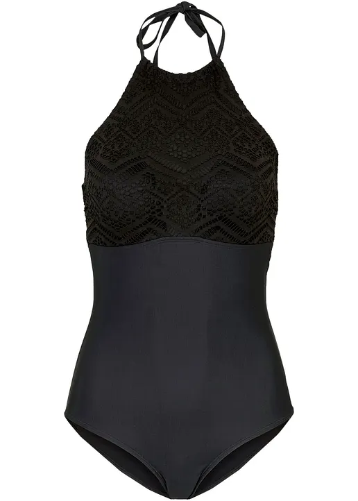 Shape Badeanzug mittlere Formkraft in schwarz von vorne - bonprix