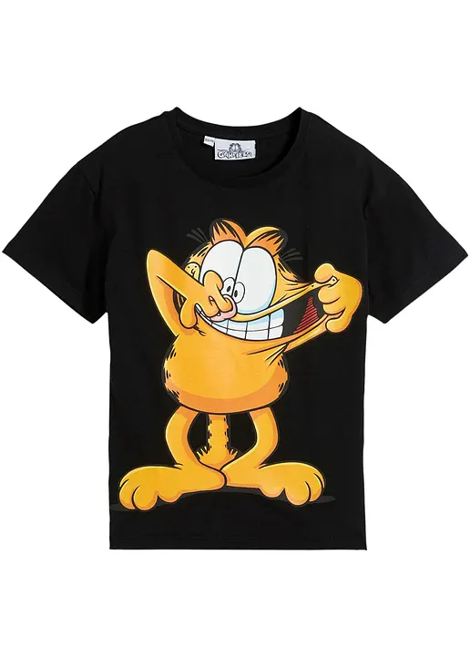 Garfield T-Shirt in schwarz von vorne - Garfield