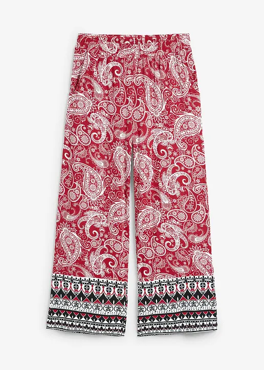 Palazzo-Hose aus softem Viskose-Mix in rot von vorne - bonprix