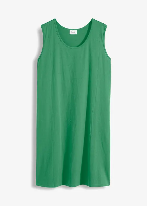 Jerseykleid mit  reiner Bio-Baumwolle in grün von vorne - bonprix