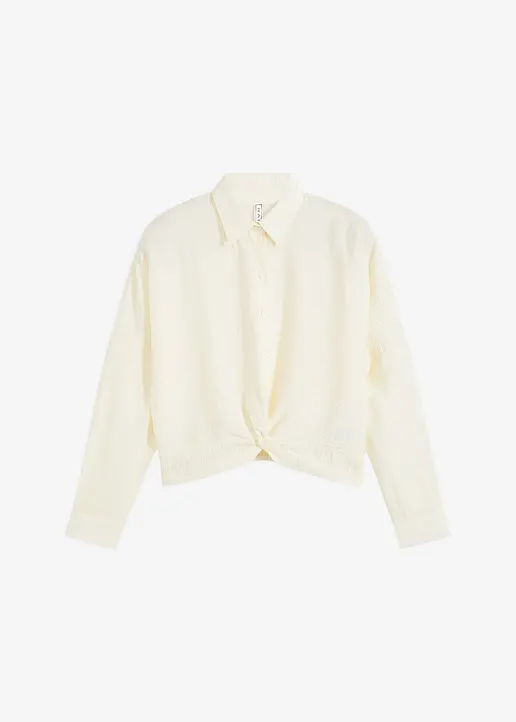 Bluse aus Viskose-Mix in weiß von vorne - bonprix