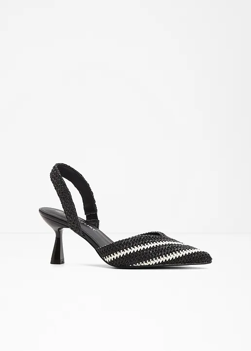 Sling Pumps in schwarz von vorne - bonprix
