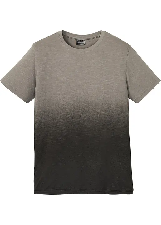 T-Shirt aus reiner Baumwolle, Slim Fit in grau von vorne - bonprix
