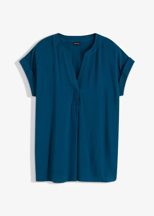 Bluse in petrol von vorne - bonprix
