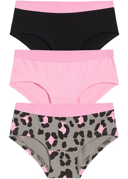 French mit weicher Bio-Baumwolle (3er Pack) in rosa von vorne - bonprix