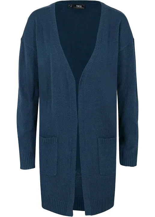 Longstrickjacke in blau von vorne - bonprix