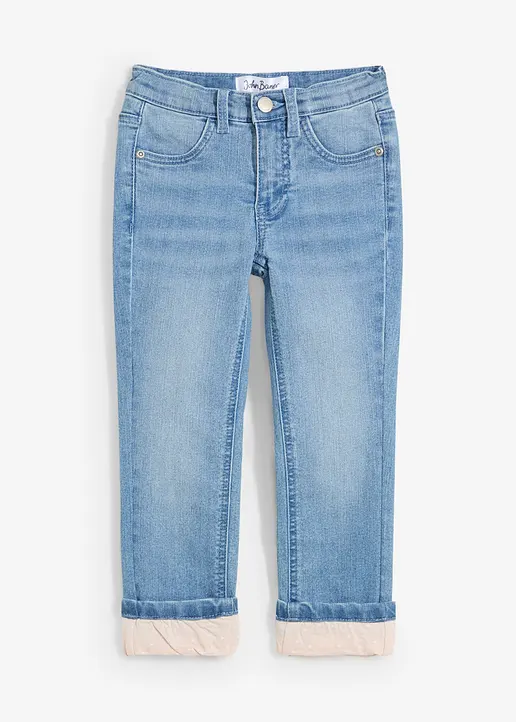 Thermojeans mit Jerseyfutter Slim Fit in blau von vorne - bonprix