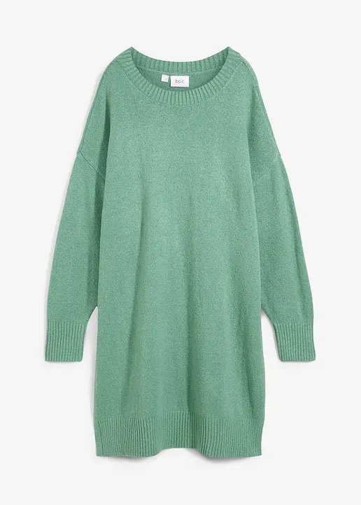 Oversize-Strickkleid in grün von vorne - bonprix