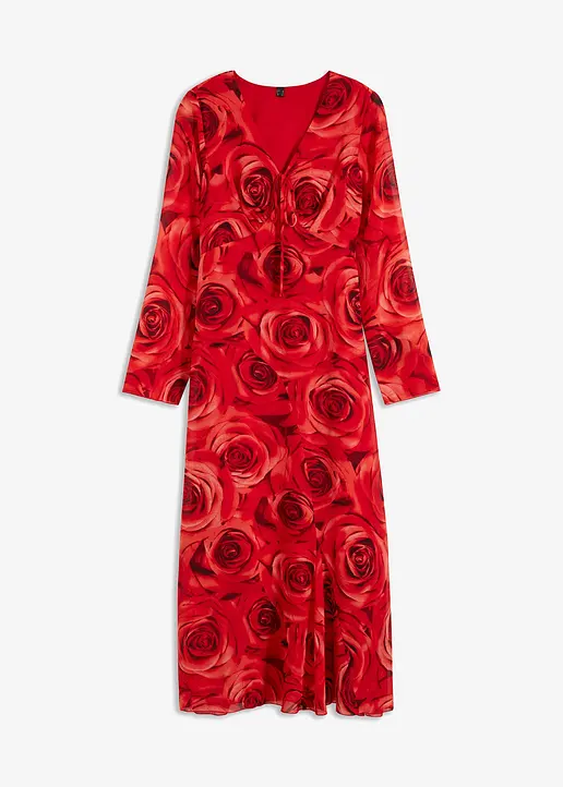 Chiffonkleid in rot von vorne - bonprix