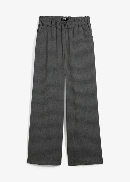 Palazzo-Hose mit Bequembund in schwarz von vorne - bonprix