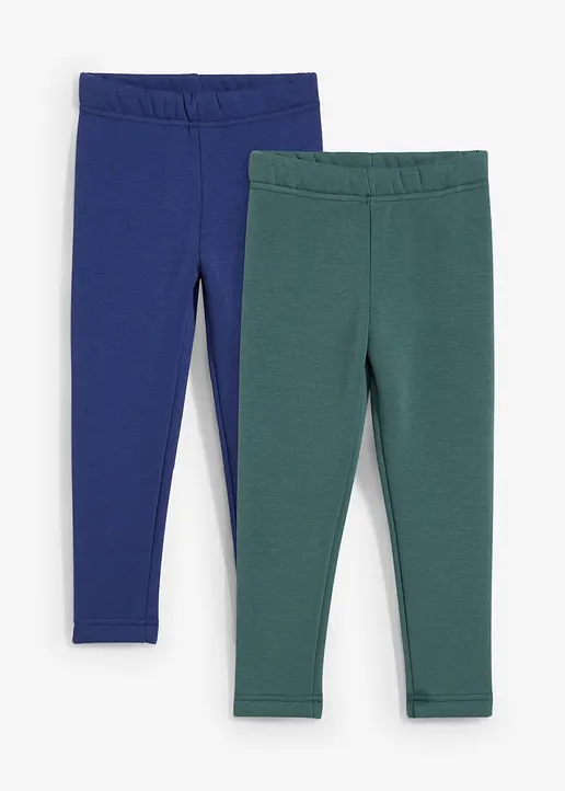 Kinder Thermo Funktionsleggings mit Kuschelfleece Futter (2er Pack) in blau von vorne - bonprix