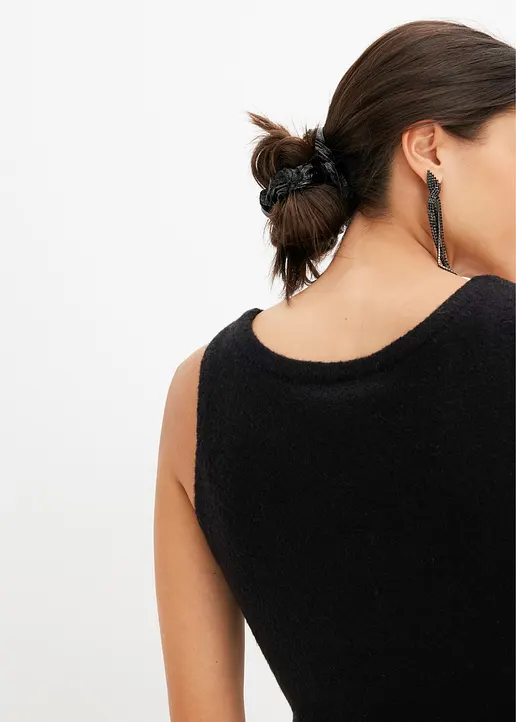 Stricktop in schwarz (Detailaufnahme) - bonprix