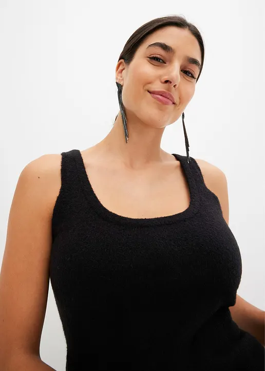 Stricktop in schwarz (Detailaufnahme) - bonprix