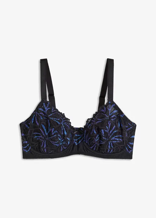 Minimizer-BH mit mehrfarbigem Glitzergarn in schwarz von vorne - bonprix