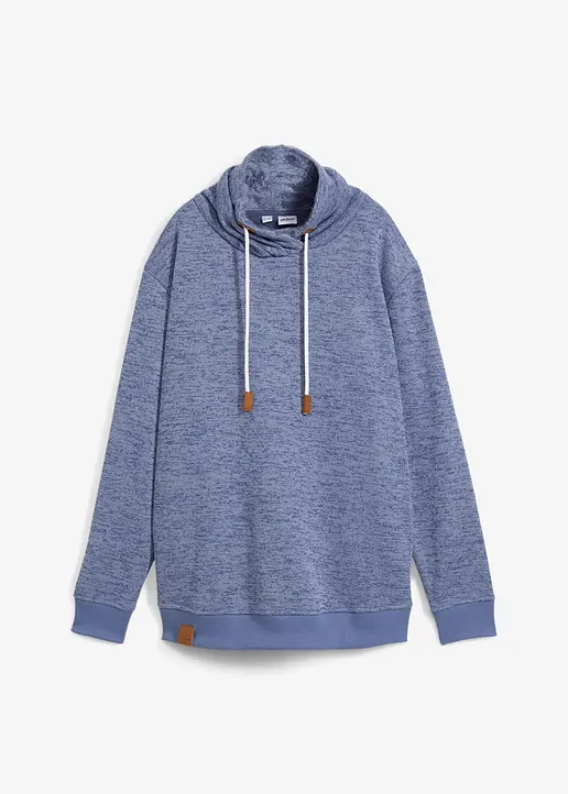 Long-Sweatshirt in blau von vorne - bonprix