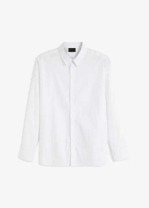 Business-Hemd mit Stretch, Regular Fit in weiß von vorne - bonprix