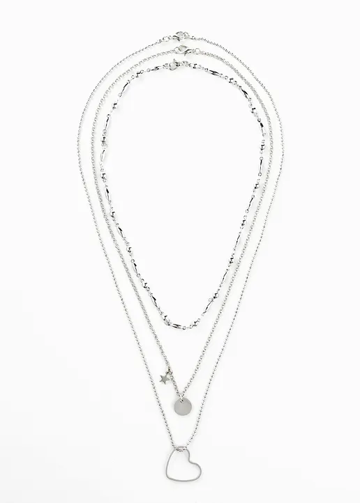 Kettensets (3-tlg.Set) in silber von vorne - bonprix