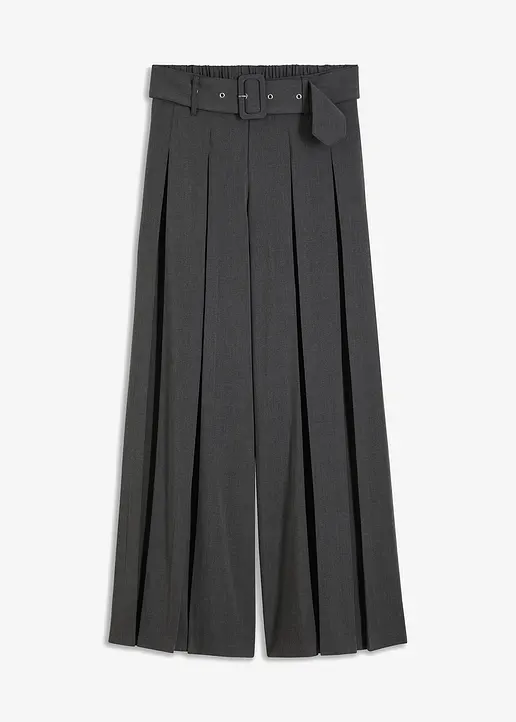Weite Marlenehose in grau von vorne - bonprix