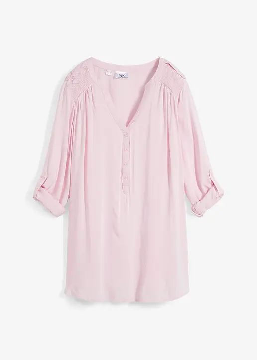 Tunikabluse aus softer Viskose in rosa von vorne - bonprix